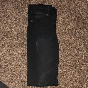 black , semi ripped jeans , gently worn